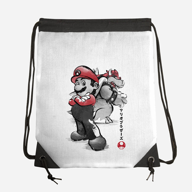 The Plumber Vs King Koopa-None-Drawstring-Bag-DrMonekers
