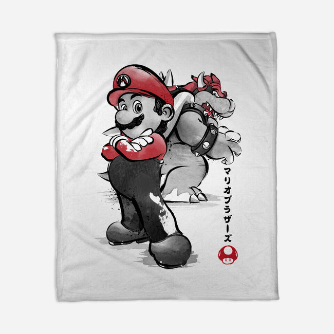 The Plumber Vs King Koopa-None-Fleece-Blanket-DrMonekers