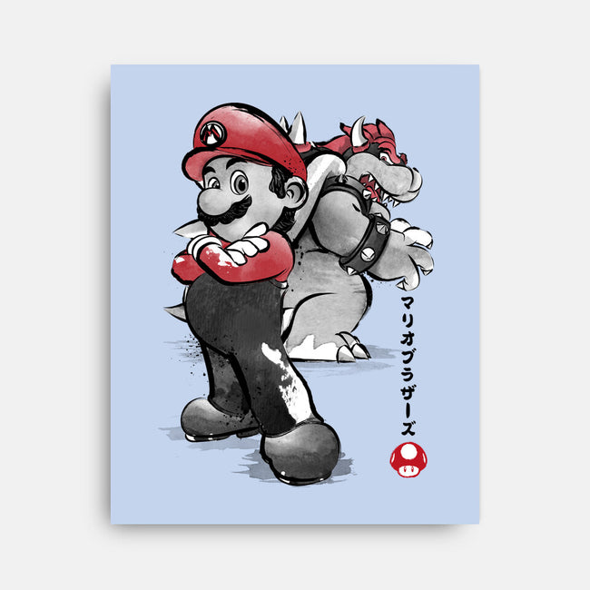 The Plumber Vs King Koopa-None-Stretched-Canvas-DrMonekers