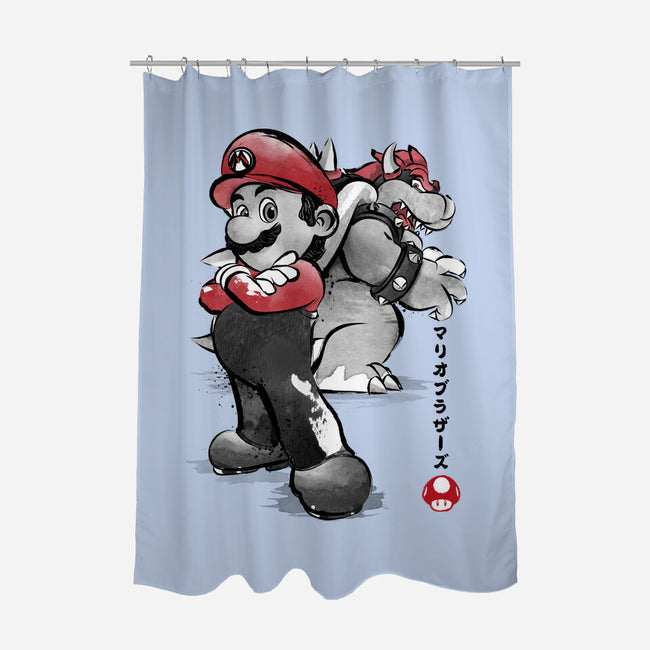 The Plumber Vs King Koopa-None-Polyester-Shower Curtain-DrMonekers