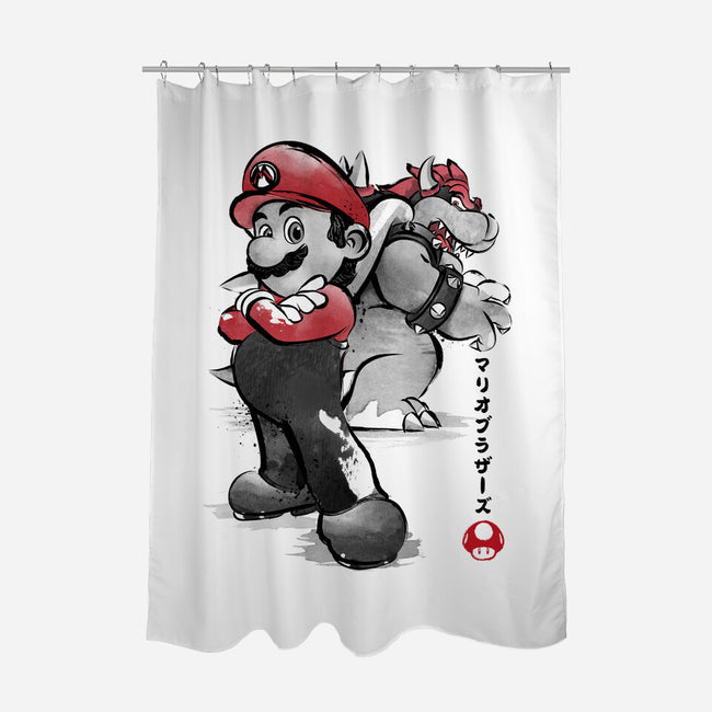 The Plumber Vs King Koopa-None-Polyester-Shower Curtain-DrMonekers