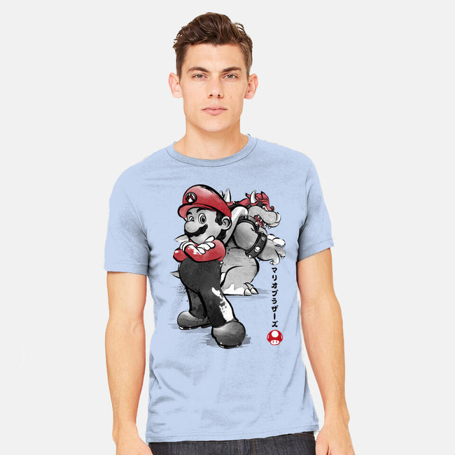 The Plumber Vs King Koopa-Mens-Heavyweight-Tee-DrMonekers