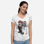 The Plumber Vs King Koopa-Womens-V-Neck-Tee-DrMonekers