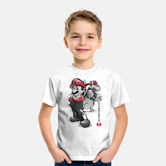 The Plumber Vs King Koopa-Youth-Basic-Tee-DrMonekers