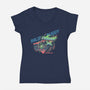 Race Buggy-Womens-V-Neck-Tee-glitchygorilla