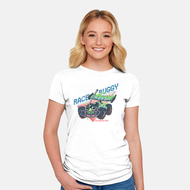 Race Buggy-Womens-Fitted-Tee-glitchygorilla