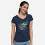Race Buggy-Womens-V-Neck-Tee-glitchygorilla