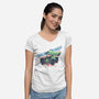 Race Buggy-Womens-V-Neck-Tee-glitchygorilla