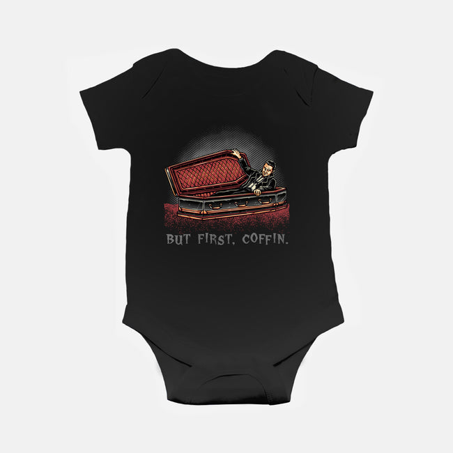 But Fist Coffin-Baby-Basic-Onesie-glitchygorilla