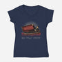 But Fist Coffin-Womens-V-Neck-Tee-glitchygorilla