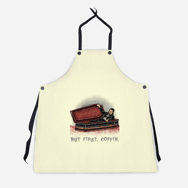 But Fist Coffin-Unisex-Kitchen-Apron-glitchygorilla