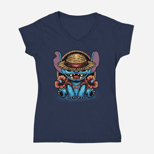Channeling The Pirate In Me-Womens-V-Neck-Tee-glitchygorilla