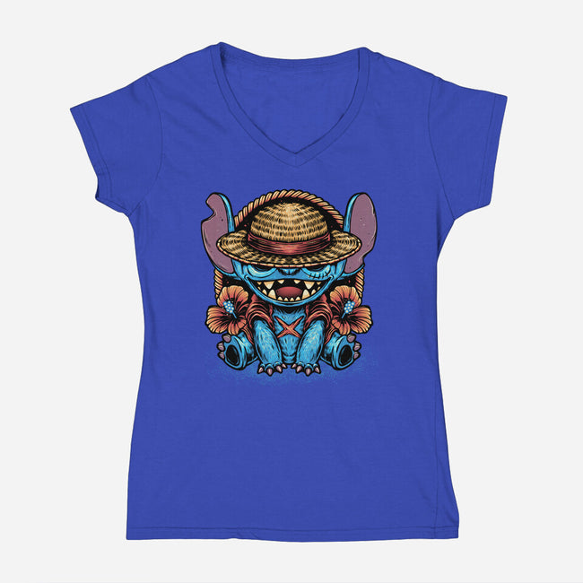 Channeling The Pirate In Me-Womens-V-Neck-Tee-glitchygorilla