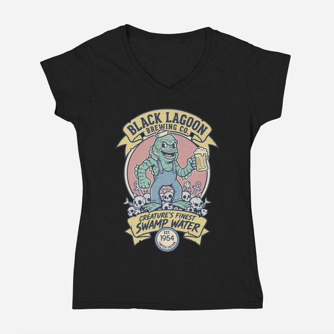 Finest Swamp Water-Womens-V-Neck-Tee-P1yu5h