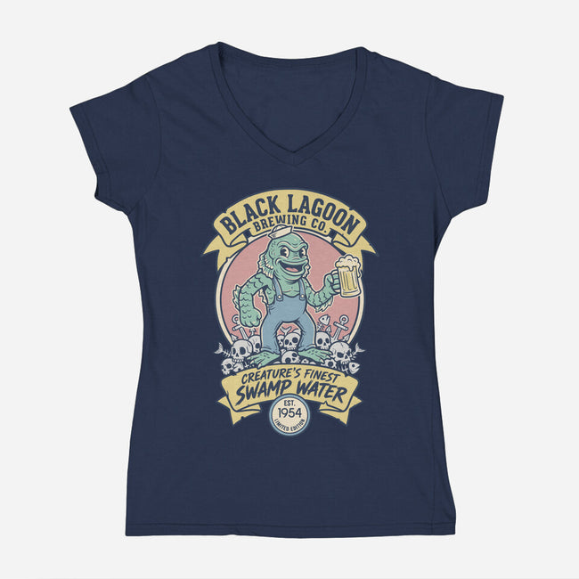 Finest Swamp Water-Womens-V-Neck-Tee-P1yu5h