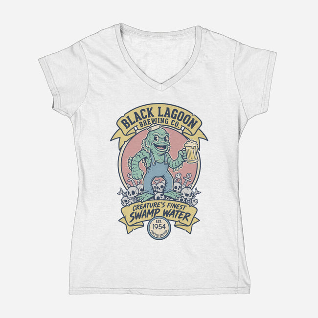 Finest Swamp Water-Womens-V-Neck-Tee-P1yu5h