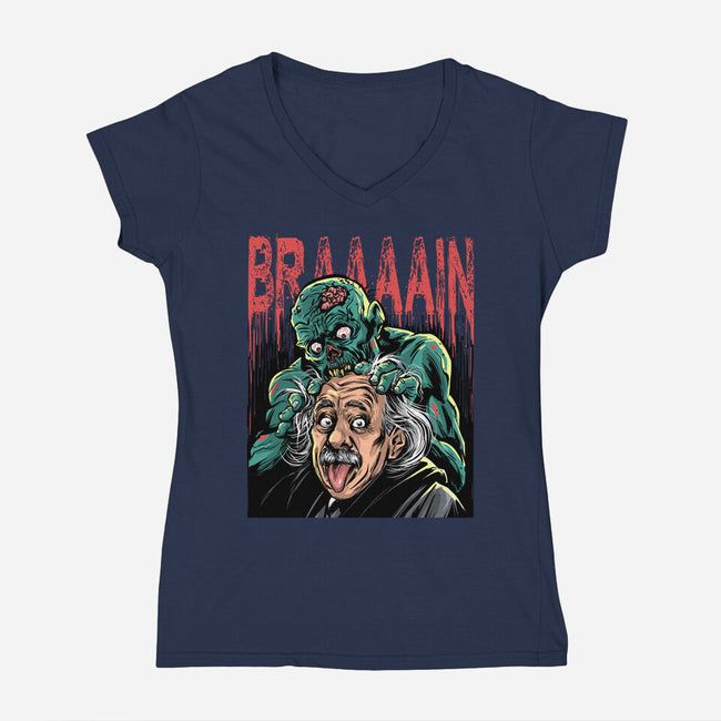 The Most Delicious Brain-Womens-V-Neck-Tee-zascanauta