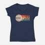 I Love Flat Earth Eclipse-Womens-V-Neck-Tee-koalastudio