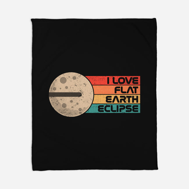 I Love Flat Earth Eclipse-None-Fleece-Blanket-koalastudio