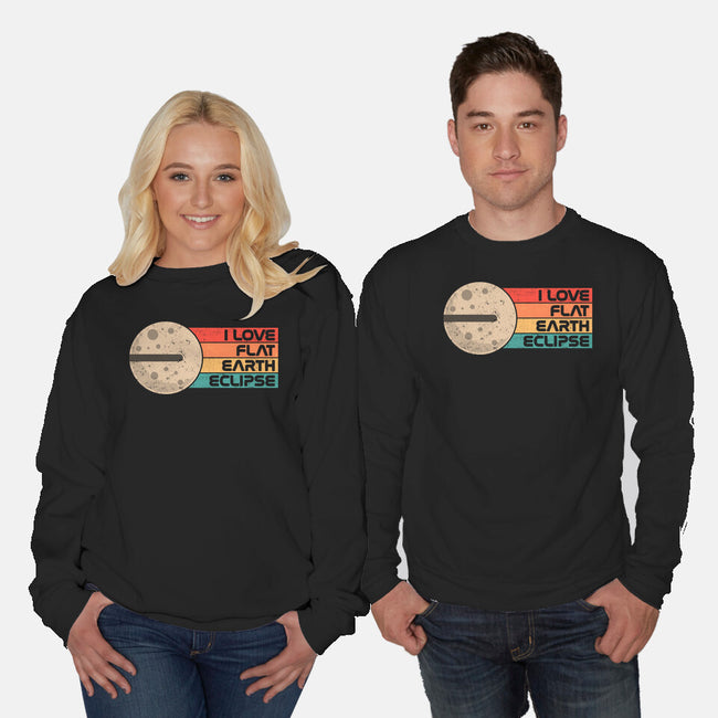 I Love Flat Earth Eclipse-Unisex-Crew Neck-Sweatshirt-koalastudio