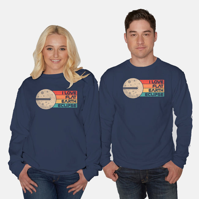 I Love Flat Earth Eclipse-Unisex-Crew Neck-Sweatshirt-koalastudio