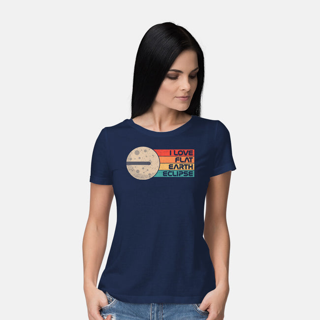 I Love Flat Earth Eclipse-Womens-Basic-Tee-koalastudio