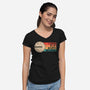 I Love Flat Earth Eclipse-Womens-V-Neck-Tee-koalastudio