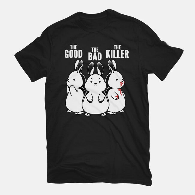 The Good The Bad And The Killer Rabbit-Unisex-Basic-Tee-tobefonseca