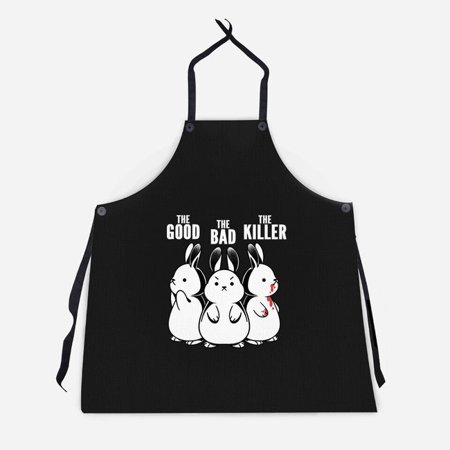 The Good The Bad And The Killer Rabbit-Unisex-Kitchen-Apron-tobefonseca