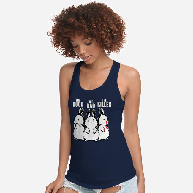 The Good The Bad And The Killer Rabbit-Womens-Racerback-Tank-tobefonseca