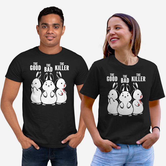 The Good The Bad And The Killer Rabbit-Unisex-Basic-Tee-tobefonseca