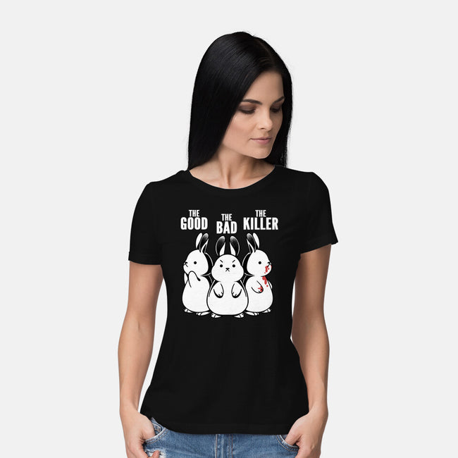 The Good The Bad And The Killer Rabbit-Womens-Basic-Tee-tobefonseca