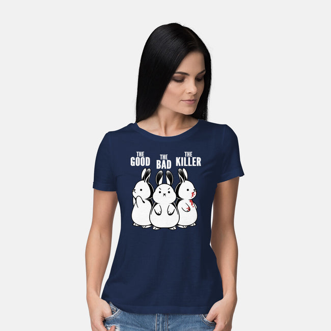 The Good The Bad And The Killer Rabbit-Womens-Basic-Tee-tobefonseca
