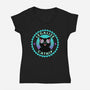 Legalize Catnip Psychedelic Kitten-Womens-V-Neck-Tee-tobefonseca