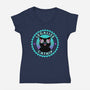 Legalize Catnip Psychedelic Kitten-Womens-V-Neck-Tee-tobefonseca