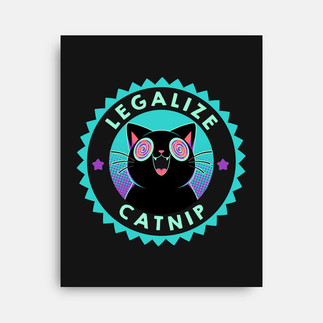 Legalize Catnip Psychedelic Kitten-None-Stretched-Canvas-tobefonseca