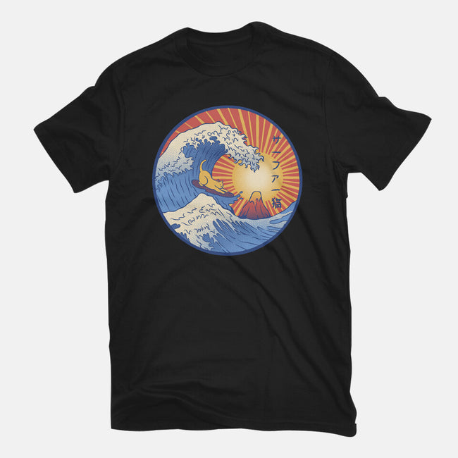 Kanagawa Wave Surfing Cat-Womens-Fitted-Tee-tobefonseca