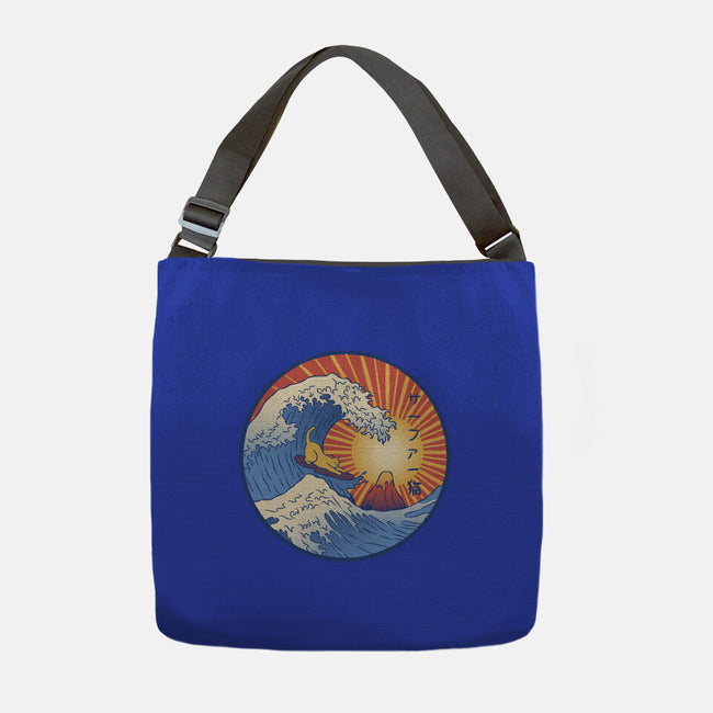 Kanagawa Wave Surfing Cat-None-Adjustable Tote-Bag-tobefonseca