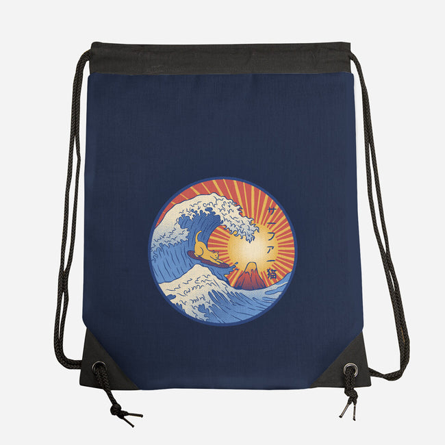 Kanagawa Wave Surfing Cat-None-Drawstring-Bag-tobefonseca