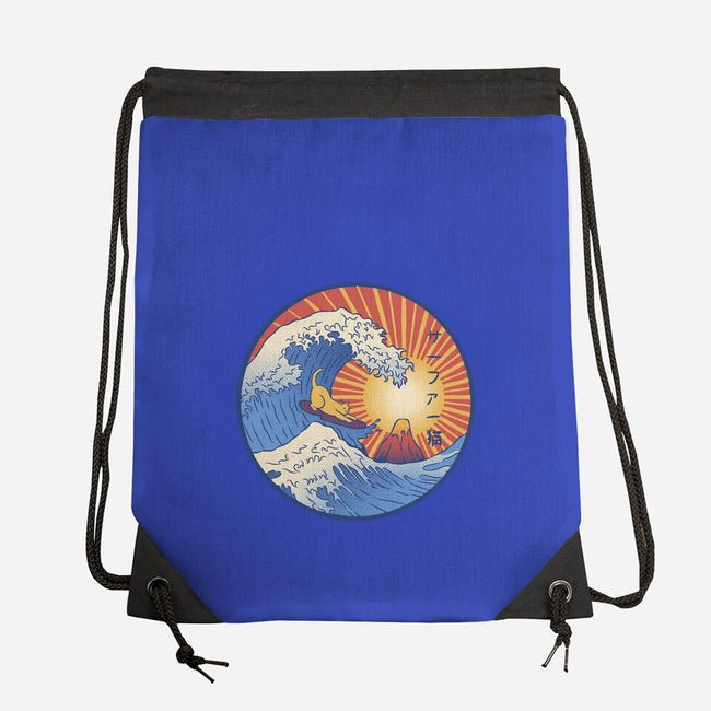 Kanagawa Wave Surfing Cat-None-Drawstring-Bag-tobefonseca