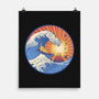 Kanagawa Wave Surfing Cat-None-Matte-Poster-tobefonseca