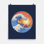 Kanagawa Wave Surfing Cat-None-Matte-Poster-tobefonseca