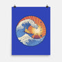 Kanagawa Wave Surfing Cat-None-Matte-Poster-tobefonseca
