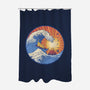 Kanagawa Wave Surfing Cat-None-Polyester-Shower Curtain-tobefonseca