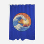 Kanagawa Wave Surfing Cat-None-Polyester-Shower Curtain-tobefonseca