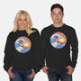 Kanagawa Wave Surfing Cat-Unisex-Crew Neck-Sweatshirt-tobefonseca