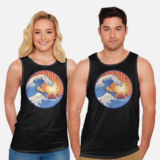 Kanagawa Wave Surfing Cat-Unisex-Basic-Tank-tobefonseca