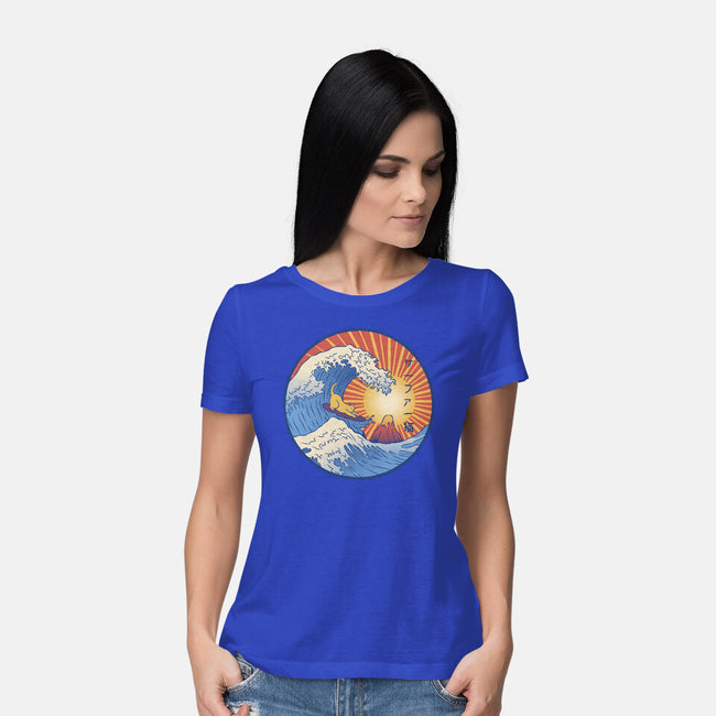 Kanagawa Wave Surfing Cat-Womens-Basic-Tee-tobefonseca