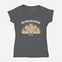 Alpacalypse Funny Alpaca-Womens-V-Neck-Tee-tobefonseca