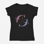 Stars Of Sea Whale Astronaut-Womens-V-Neck-Tee-tobefonseca